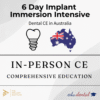 CE em implantes dentários na Austrália - Intensivo de imersão de 6 dias - CE Edu Dental